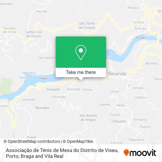 Associação de Ténis de Mesa do Distrito de Viseu map