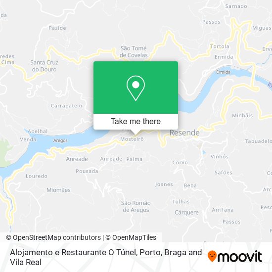 Alojamento e Restaurante O Túnel mapa