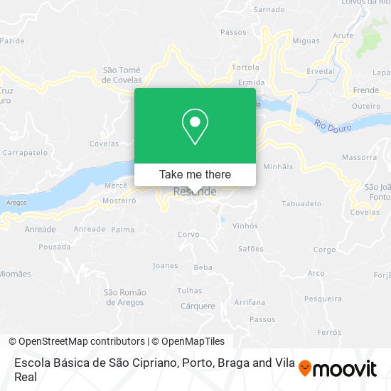 Escola Básica de São Cipriano mapa