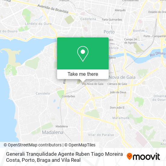 Generali Tranquilidade Agente Ruben Tiago Moreira Costa mapa