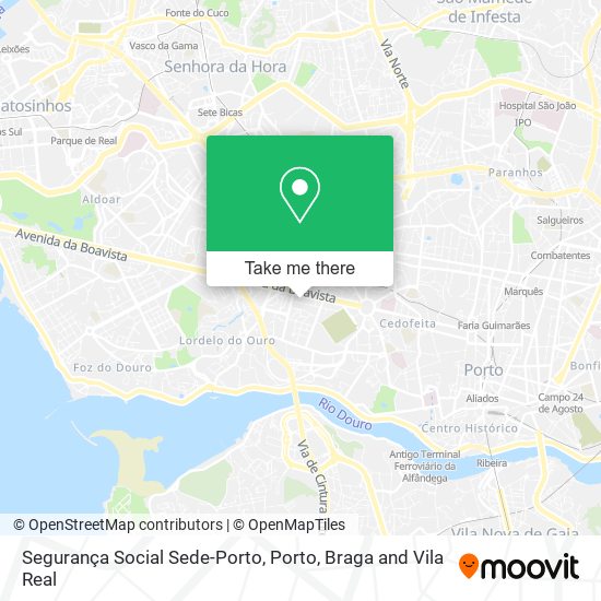 Segurança Social Sede-Porto mapa