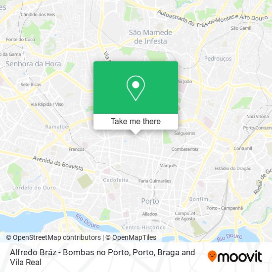 Alfredo Bráz - Bombas no Porto map
