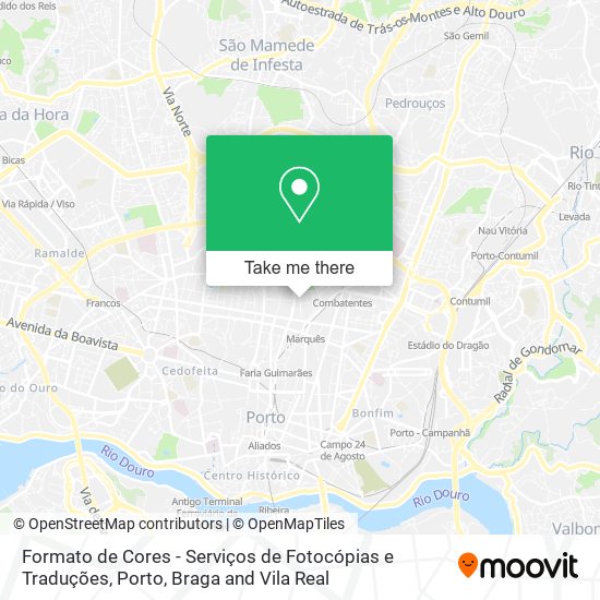 Formato de Cores - Serviços de Fotocópias e Traduções mapa