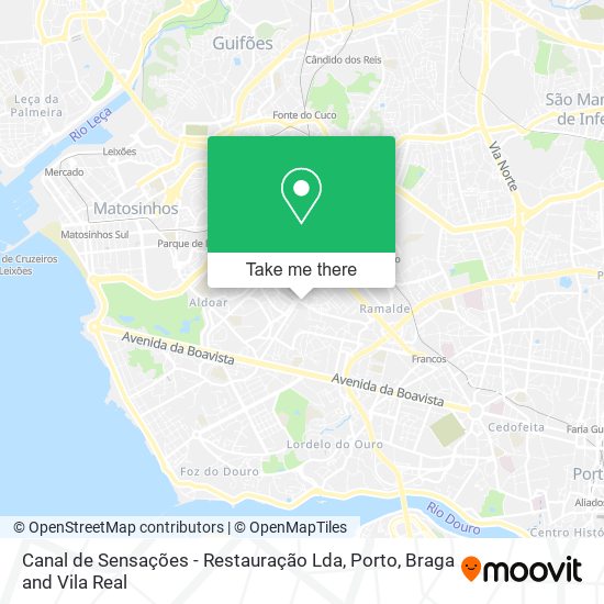 Canal de Sensações - Restauração Lda map