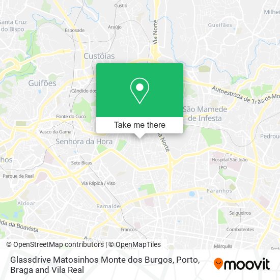 Glassdrive Matosinhos Monte dos Burgos mapa