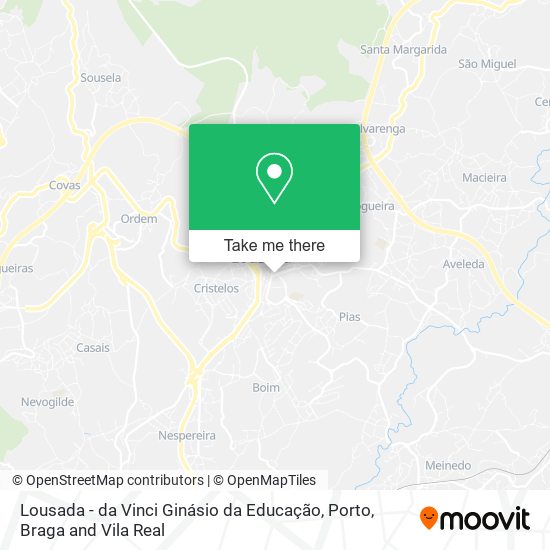 Lousada - da Vinci Ginásio da Educação mapa