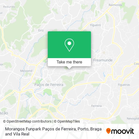 Morangos Funpark Paços de Ferreira mapa