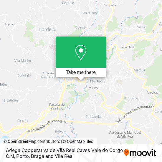 Adega Cooperativa de Vila Real Caves Vale do Corgo C.r.l mapa