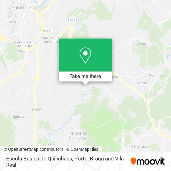 Escola Básica de Quinchães mapa