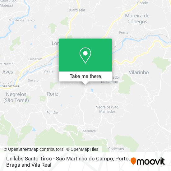 Unilabs Santo Tirso - São Martinho do Campo map