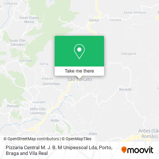 Pizzaria Central M. J. B. M Unipessoal Lda mapa