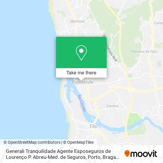Generali Tranquilidade Agente Esposeguros de Lourenço P. Abreu-Med. de Seguros mapa