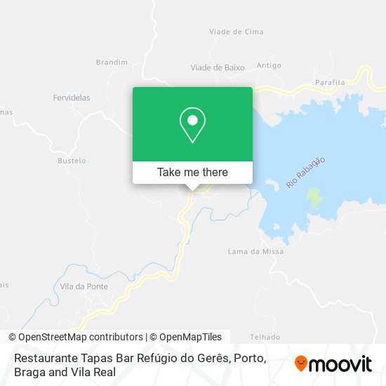 Restaurante Tapas Bar Refúgio do Gerês mapa