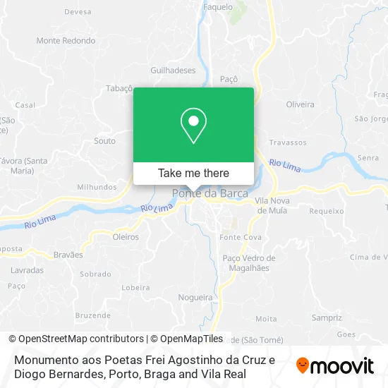 Monumento aos Poetas Frei Agostinho da Cruz e Diogo Bernardes map