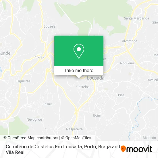 Cemitério de Cristelos Em Lousada map