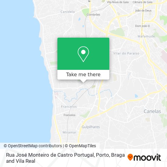 Rua José Monteiro de Castro Portugal map