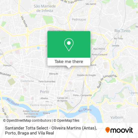 Santander Totta Select - Oliveira Martins (Antas) map