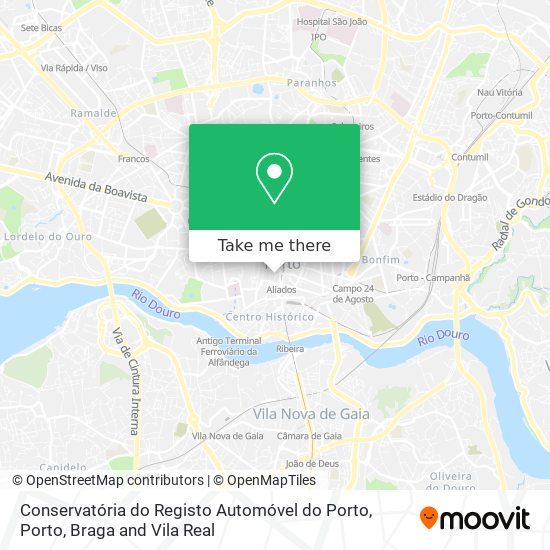 Conservatória do Registo Automóvel do Porto map