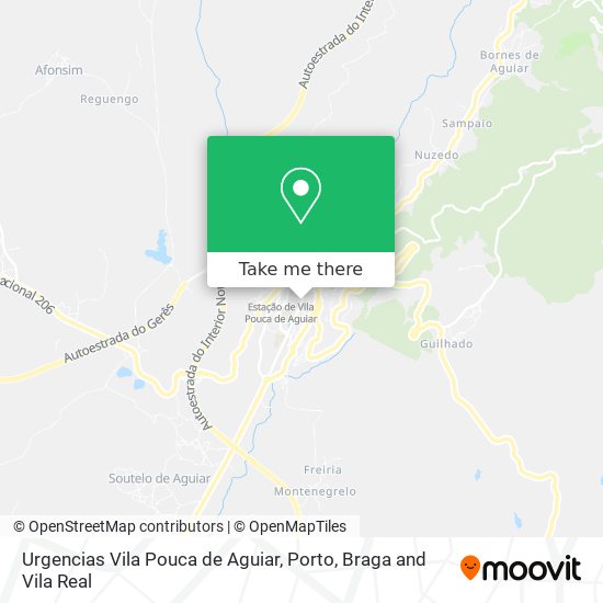 Urgencias Vila Pouca de Aguiar mapa