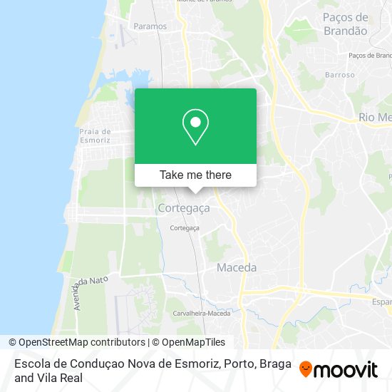 Escola de Conduçao Nova de Esmoriz mapa