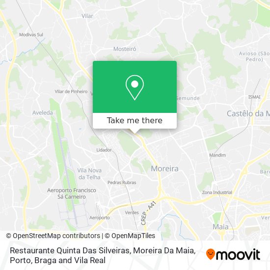 Restaurante Quinta Das Silveiras, Moreira Da Maia map