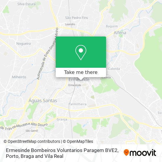 Ermesinde Bombeiros Voluntarios Paragem BVE2 mapa