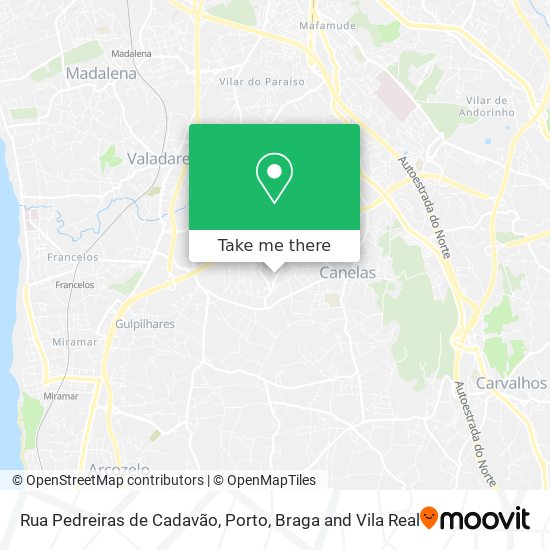 Rua Pedreiras de Cadavão map