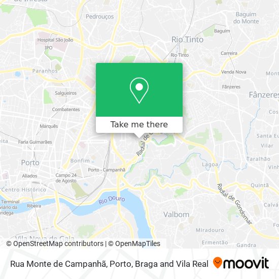 Rua Monte de Campanhã map