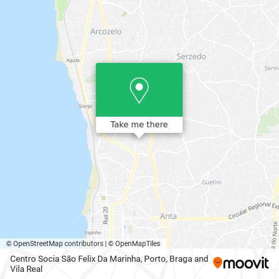 Centro Socia São Felix Da Marinha map