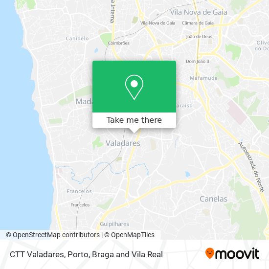 CTT Valadares map