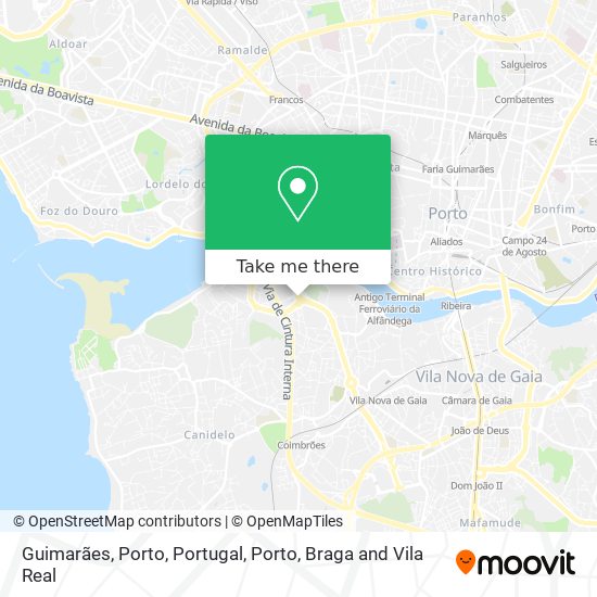 Guimarães, Porto, Portugal map
