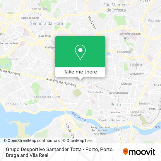 Grupo Desportivo Santander Totta - Porto map