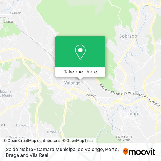 Salão Nobre - Câmara Municipal de Valongo mapa