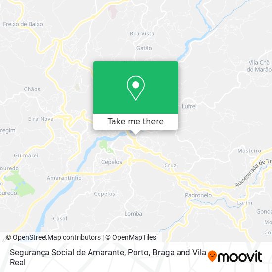 Segurança Social de Amarante mapa