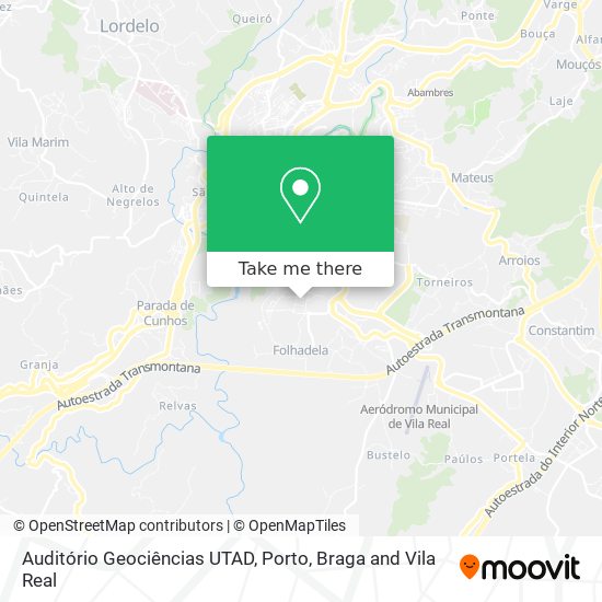 Auditório Geociências UTAD map