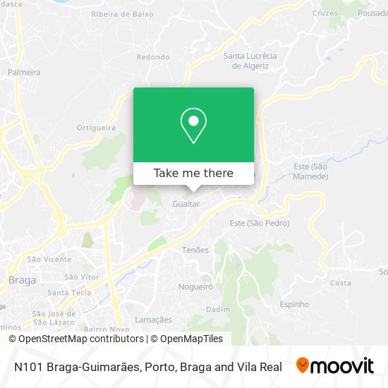 N101 Braga-Guimarães map