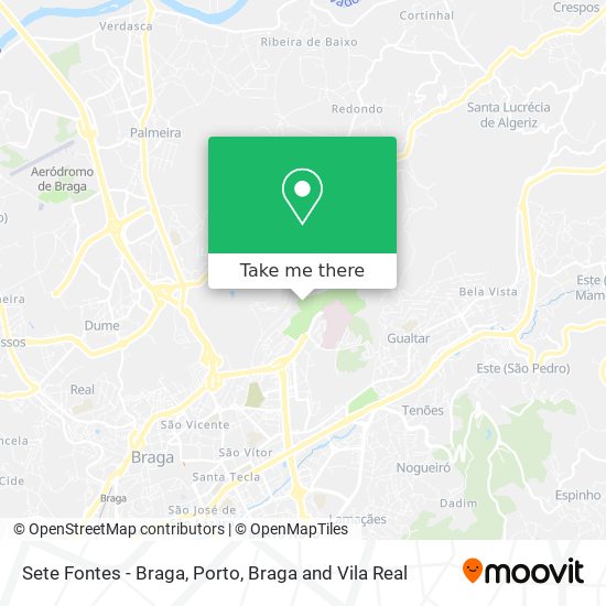 Sete Fontes - Braga map