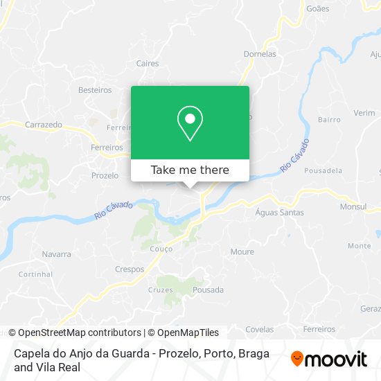 Capela do Anjo da Guarda - Prozelo mapa