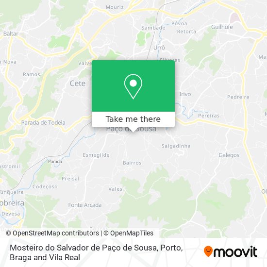 Mosteiro do Salvador de Paço de Sousa map