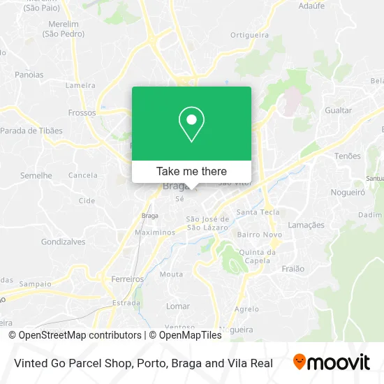 Vinted Go Parcel Shop map