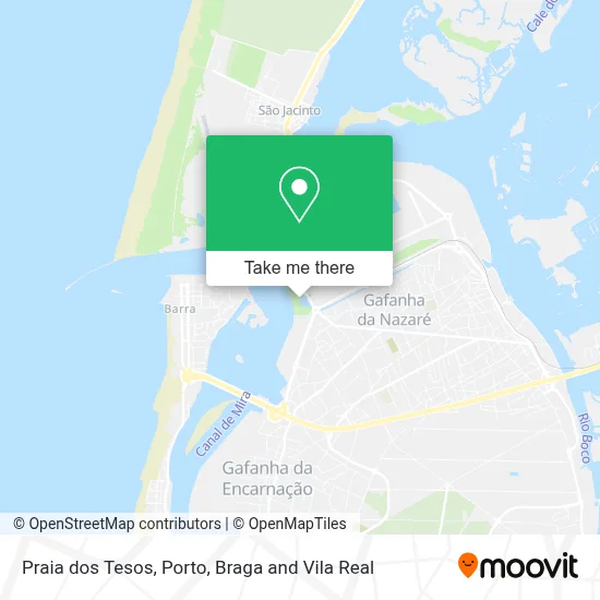 Praia dos Tesos map