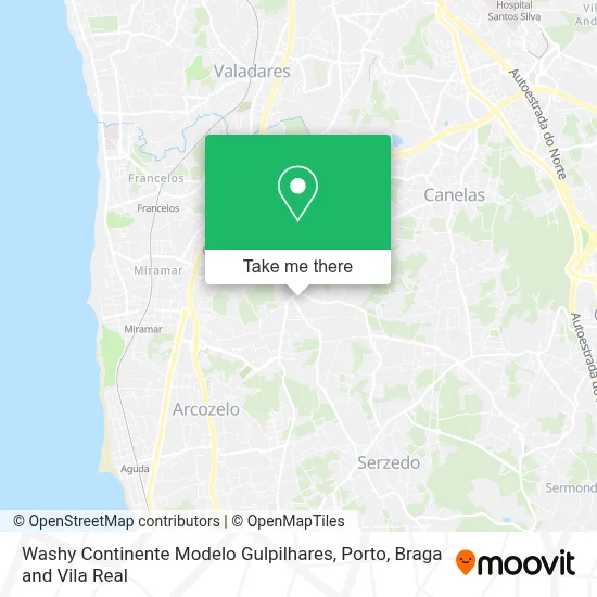 Washy Continente Modelo Gulpilhares map