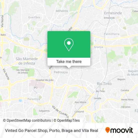 Vinted Go Parcel Shop map