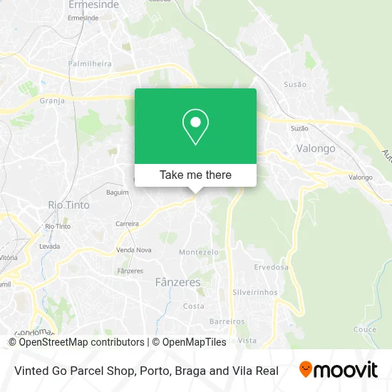 Vinted Go Parcel Shop map