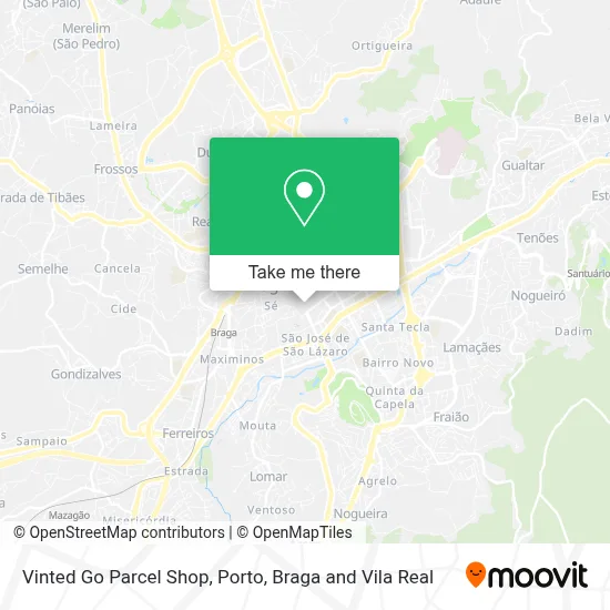 Vinted Go Parcel Shop map