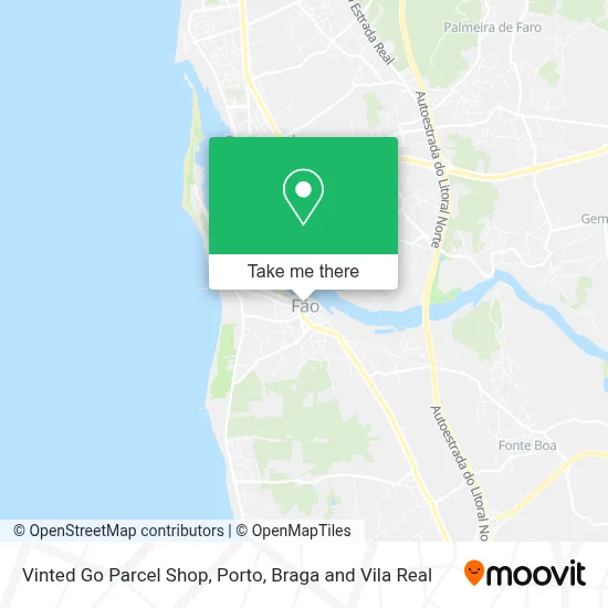 Vinted Go Parcel Shop map