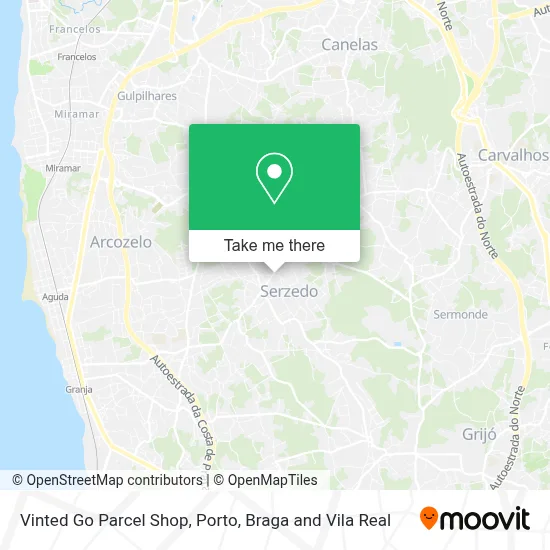 Vinted Go Parcel Shop map