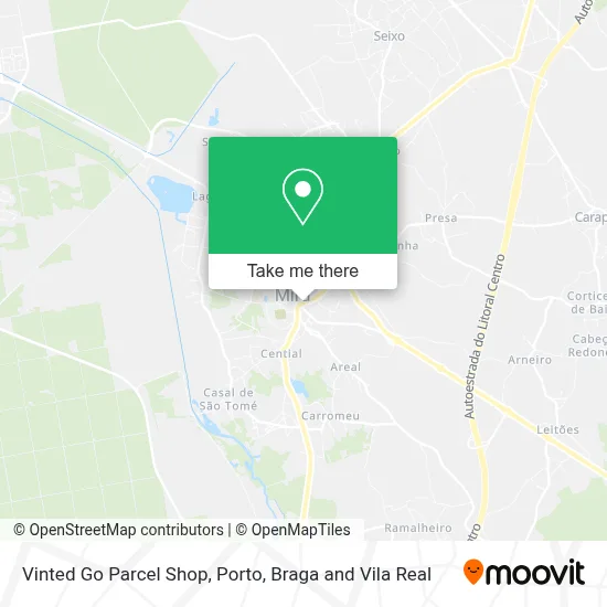 Vinted Go Parcel Shop map