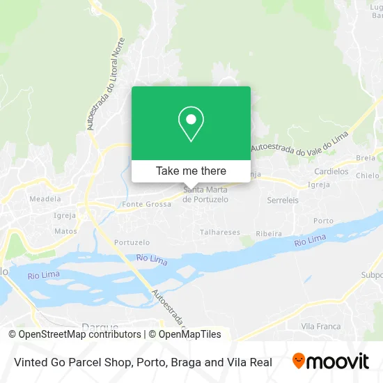 Vinted Go Parcel Shop map