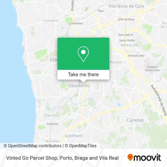 Vinted Go Parcel Shop map